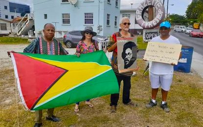 Concerned citizens picket outside Guyana Consulate in B’dos