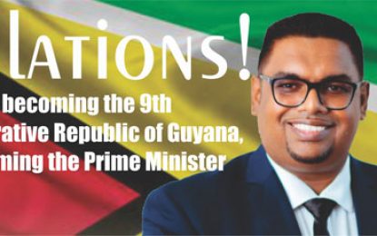 Congratulatory messages on the swearing in of President Irfaan Ali