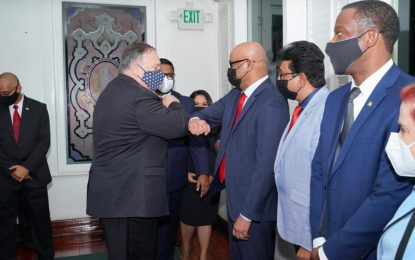 US Secretary of State Mike Pompeo arrives in Guyana