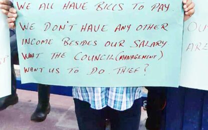 Anna Regina Town Council staffers protest for outstanding salaries