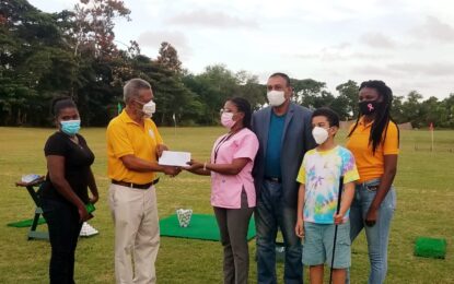 Guyana Golf Association hands over Check to Cancer Institute
