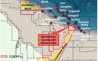 CGX submits plans to relinquish 25% of Corentyne, Demerara and Berbice Oil Blocks