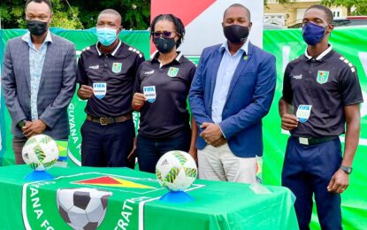 Three Guyanese match officials receive FIFA badges for 2021