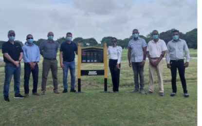 MACORP presents customised tee signs to Lusignan Golf Club