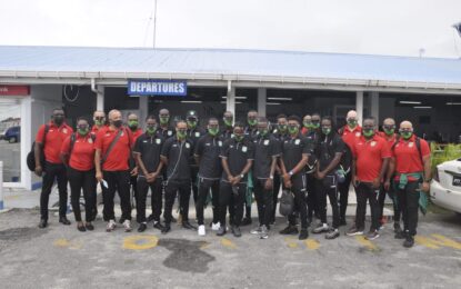 ‘Golden Jaguars’ arrive in Antigua for brief camp ahead of St. Kitts clash on the 4th