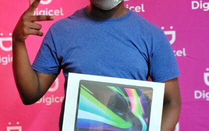 Digicel Guyana fulfills promise to help outstanding Guyanese student