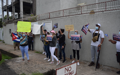 Cubans in Guyana protest