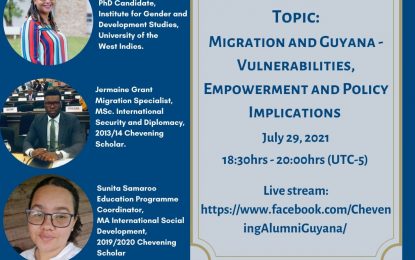 Chevening Alumni host virtual discussion on migrant vulnerabilities and empowerment in Guyana