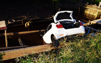 Car runs overboard after driver’s slipper falls off