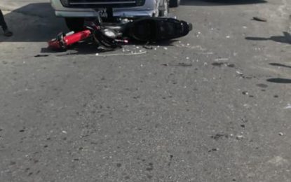 Motorcyclist loses leg after accident