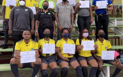 Teacher Maurice Waddell tops class at GFF/Bartica FA Introductory Referees Course