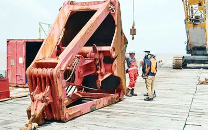 Dutch company using “chisel method” to remove wrecks from Demerara River