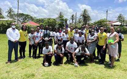 Lady Jags and GFF President Forde visit West Demerara Secondary School