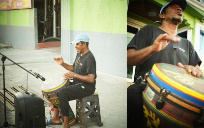 Street drummer on a mission to “wake up Guyanese” with his drums