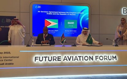 Guyana signs air services agreement with Saudi Arabia