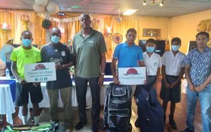 BCB donates cricket gear to clubs, PMSS, Clayton Lambert donates nine boxes of cricket balls to BCB