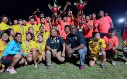 RFA/GFF 2022 Senior Leagues Guyana Rush Saints, male and female teams crowned champions