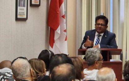 Govt. putting measures in place to strengthen non-oil economy – Min. Singh tells diaspora in Canada