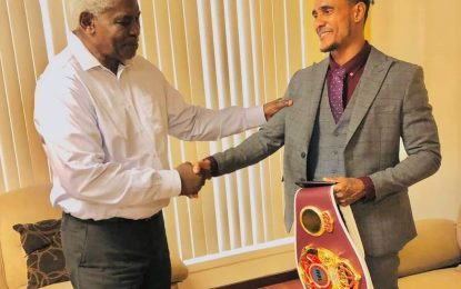 WBL champion Stephan Da Silva visits Minister Benn