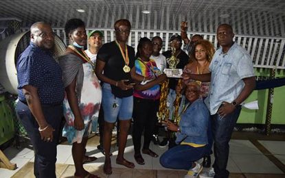 Yarrowkabra Cobras receive prize for winning Strikers Sports Club All Female Dominoes Tourney