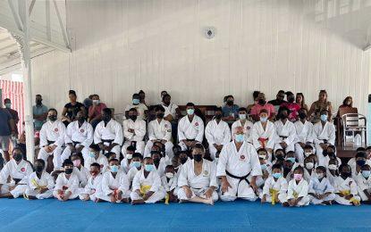 Former Guyanese Pan Am Karate Champ visits grading examinations