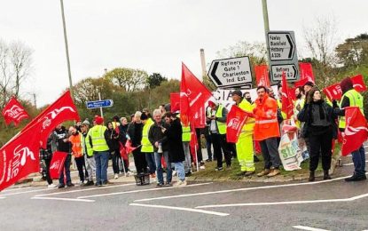 British workers take to the streets for better pay as Exxon oil profits soars