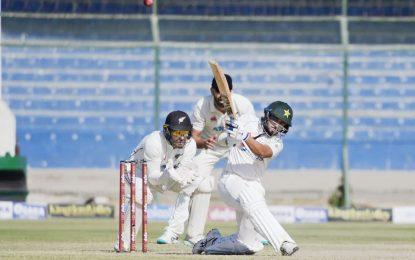 Shakeel’s maiden test century leaves Pakistan trailing by 42