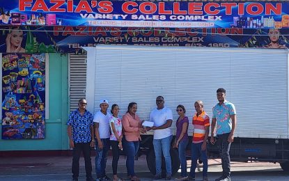 Fazia’s Collection Variety Sales Complex rides with the 2nd ‘One Guyana’ Bartica Cycling Classic