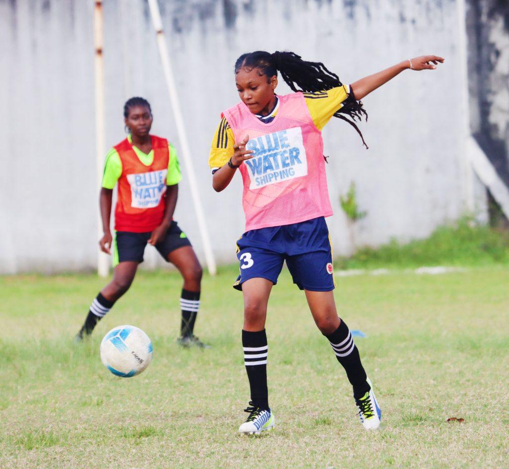 A snippet of the action on Friday at the Georgetown Football Club Ground