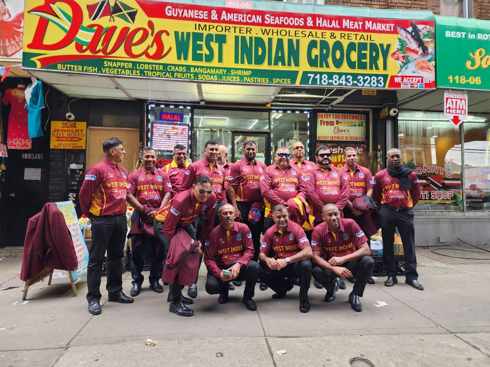 Dave West Indian Supermarket is the uniform and Kit Sponsor for the WI O50s Masters.