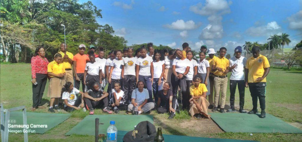 Students at the golf academy at Woolford Avenue.