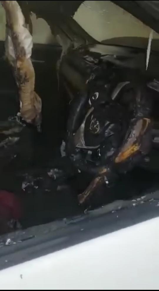 Alleyne’s burnt car