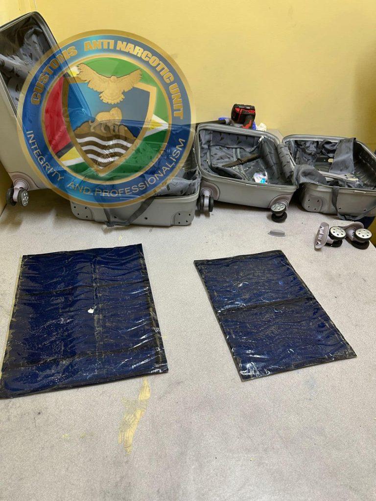 The suitcases in which the cocaine was found