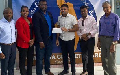 Team Mohamed provides cash support for Demerara Cricket Board’s “Friends of Demerara Cricket Fund”