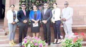 The six Guyanese who participated in the Government of India’s Gen-Next Democracy Network Programme.
