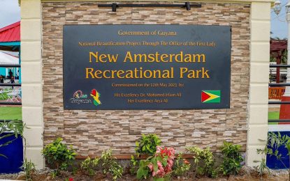 ‘One Guyana’ park commissioned in New Amsterdam