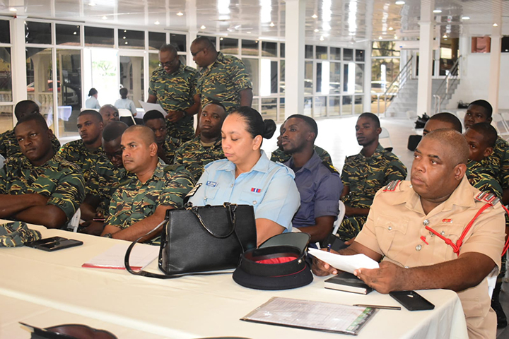Joint Services ranks during one of the training sessions 