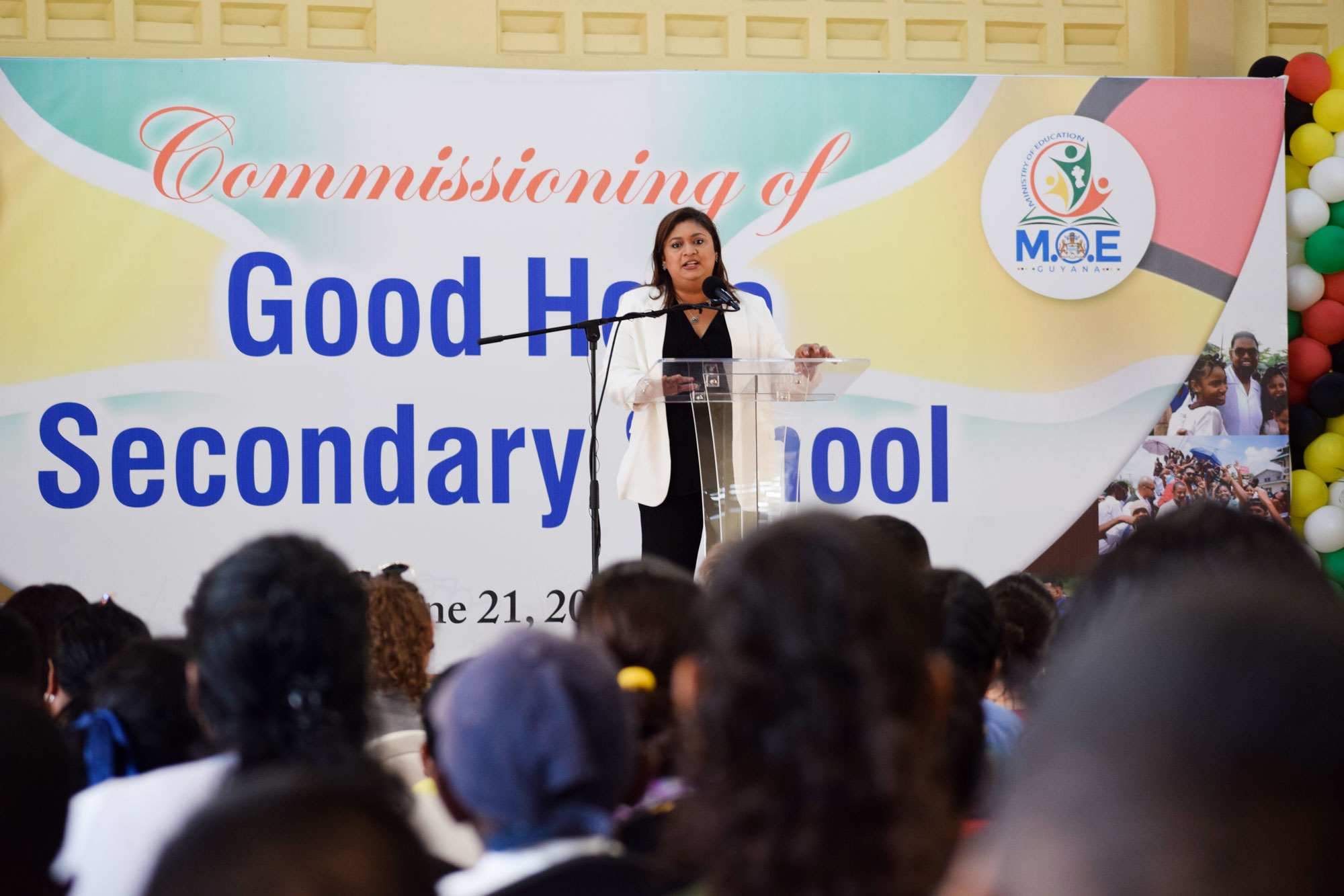 Minister of Education, Priya Manickchand at the commissioning ceremony.