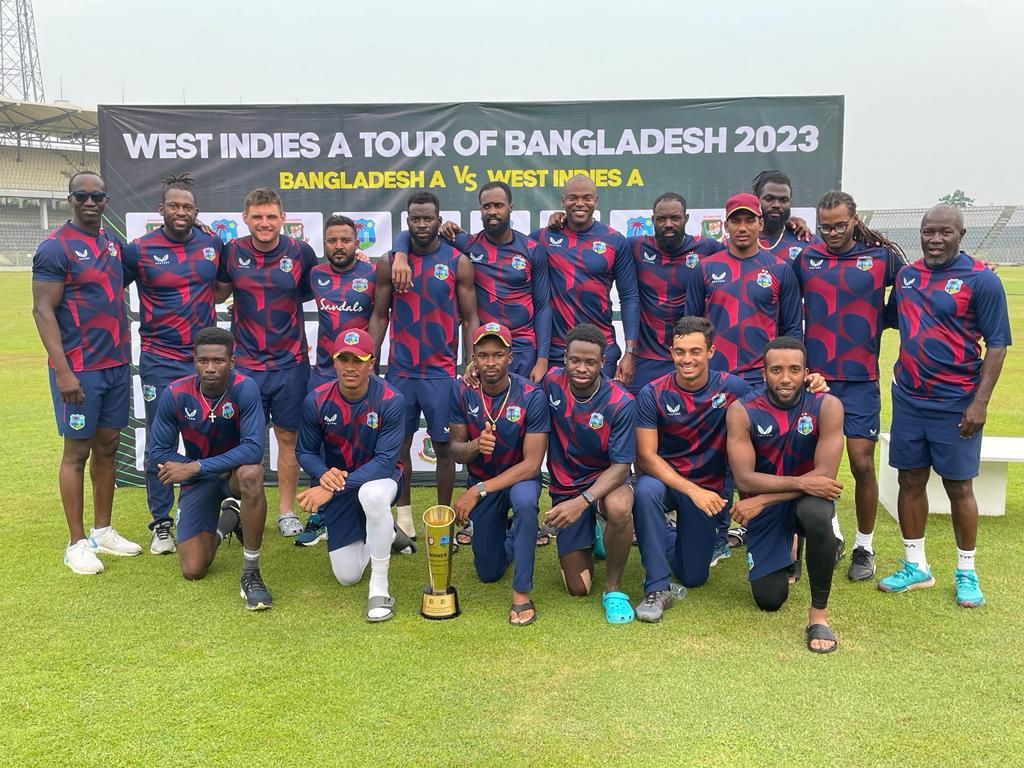 The West Indies A team recorded drawn results in the first and third matches but won the second match.