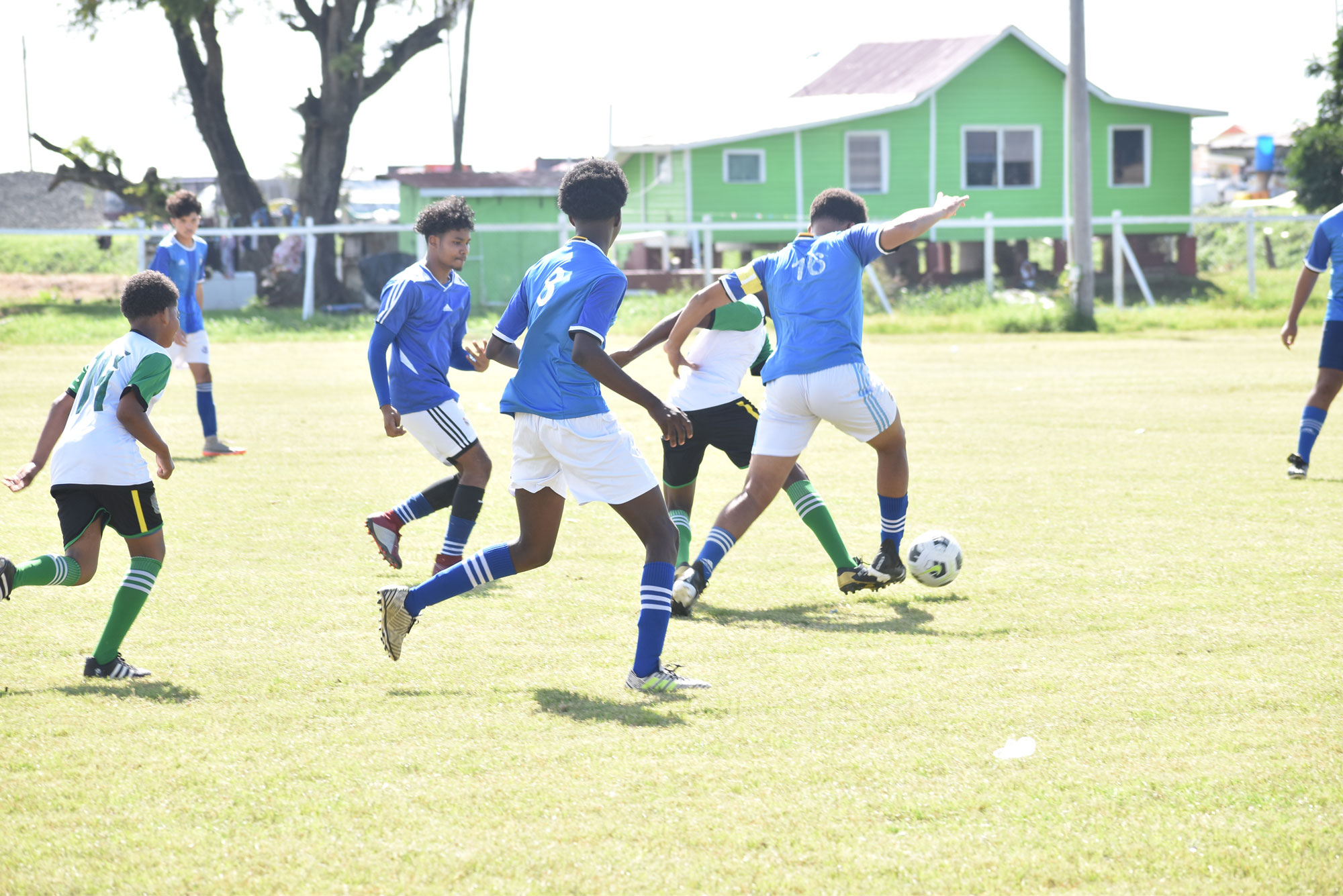 Marian Academy (on ball) players took advantage of their larger stature in their match against Ascension.