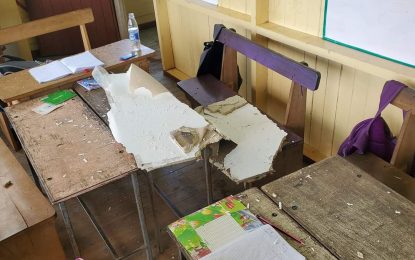 Student injured after section of Port Kaituma Primary ceiling collapses