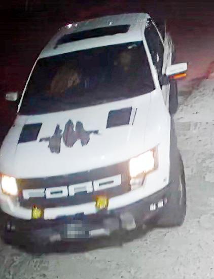 The pick-up truck used in the rape ordeal