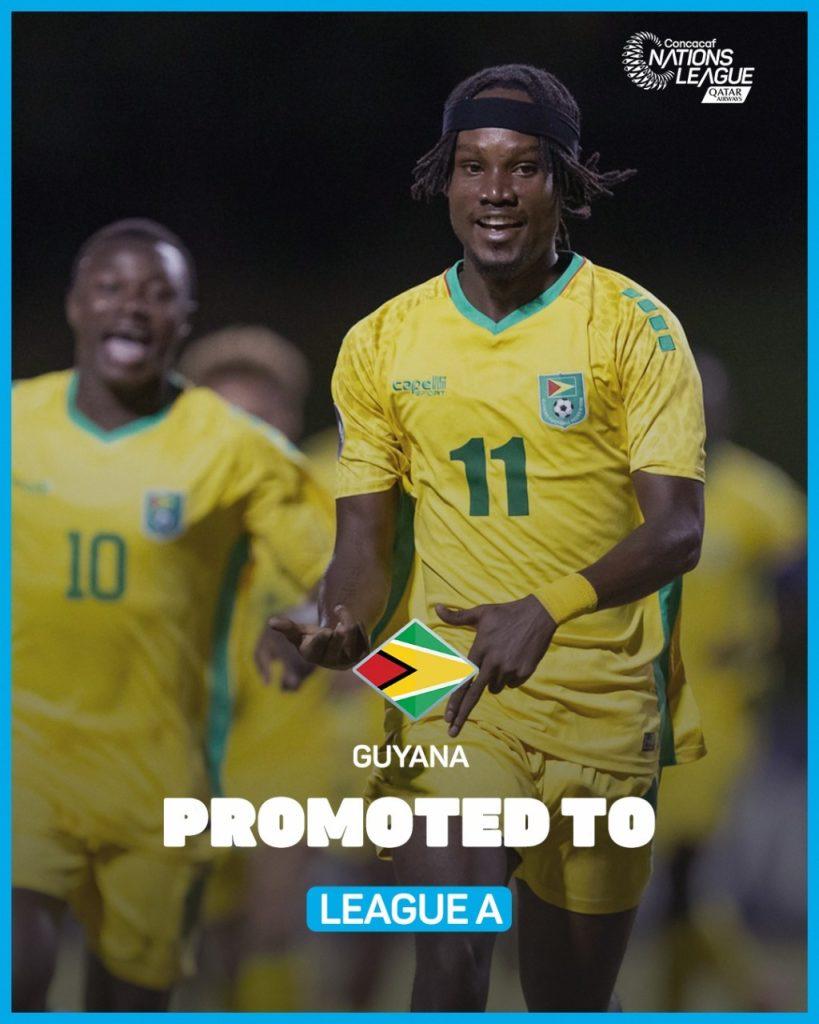 Guyana steamrolled Antigua 6-0 to advance to the Concacaf Nations League A. (Concacaf)