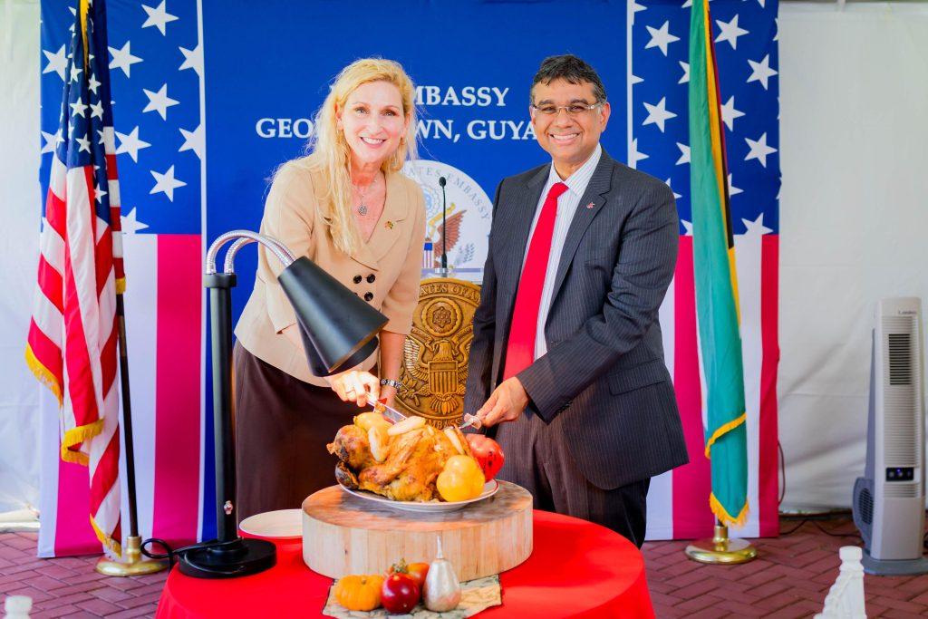 US Ambassador Nicole Theriot and President of AmCham Guyana, Devindra Kissoon