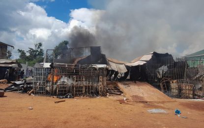 Fire destroys Chinese supermarket at Puruni Landing