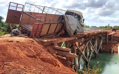 Truck damages temporary Pirara Bridge structure – Public Works Ministry