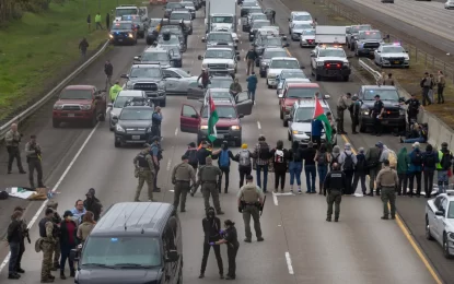 Stop the world for Gaza: Pro-Palestinian protesters disrupt traffic at Golden Gate Bridge, O’Hare airport and other sites across US