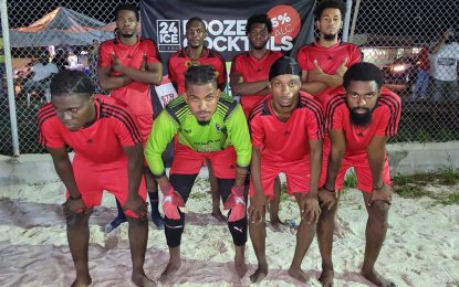 Wayne’s hat-trick sees Speightland into ‘One Guyana’ Beach Football final
