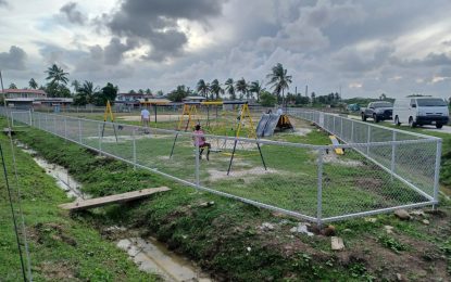 Rotary Club of New Amsterdam unveils Play Park and Tarmac in East Canje