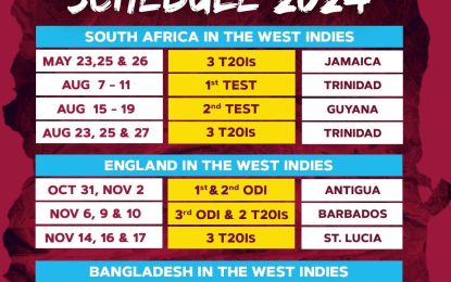 CWI confirms action packed 2024 home schedule for West Indies Men